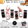 25 Spice Jars with 547 Labels- Glass Spice Jars with Black Metal Caps, 4oz Empty Spice Containers - 3 of 4