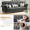 84 Inch Sofa with Rounded Curved Arms, with Removable Pillow Curved Armrests - 3 of 4