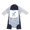 Hudson Baby Infant Boys Cotton Layette Set, Cool Skateboard Dino - 2 of 4