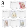 mDesign Plastic Bathroom Vanity Storage Organizer Box, Hinged Lid, Clear - 2 of 4