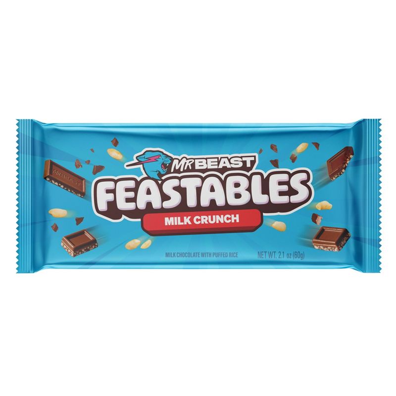 Feastables MrBeast Candy Bar Milk Chocolate Crunch 60g, 1 of 6