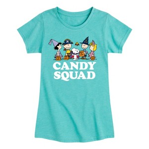 Girls' - Peanuts - Candy Squad Fitted Short Sleeve Graphic T-Shirt - 1 of 4
