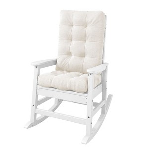 HYLEORY Oversized Outdoor Rocking Chair HDPE Rocking Chair with Cushion, Patio Rocking Chairs,Adirondack Chair for Porch - 1 of 4
