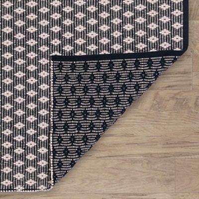 Handwoven Gray and Beige Diamond Cotton Area Rug
