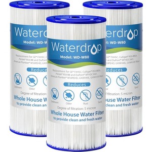 Waterdrop W50PEHD Whole House Water Filter, Replacement for American Plumber, W10-PR, 5 Micron, 10" x 4.5", High Flow Sediment Filters, Pack of 3 - 1 of 4