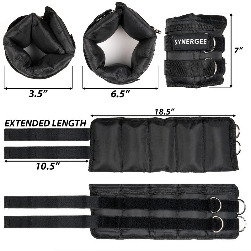 Synergee Adjustable Ankle/Wrist Weights, 3 of 8