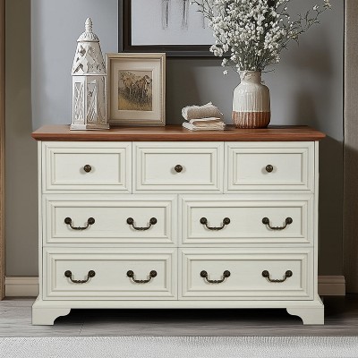Hommoo Farmhouse 7 Drawers Dresser for Bedroom