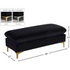 Meridian Furniture,Naomi Black Velvet Ottoman - 2 of 3
