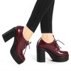 Allegra K Women's Platform High Chunky Heel Ankle Booties - 2 of 4