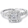 Pompeii3 Princess Cut Diamond Engagement Ring 1 1/10 Ct Halo Band 14k White Gold - 4 of 4