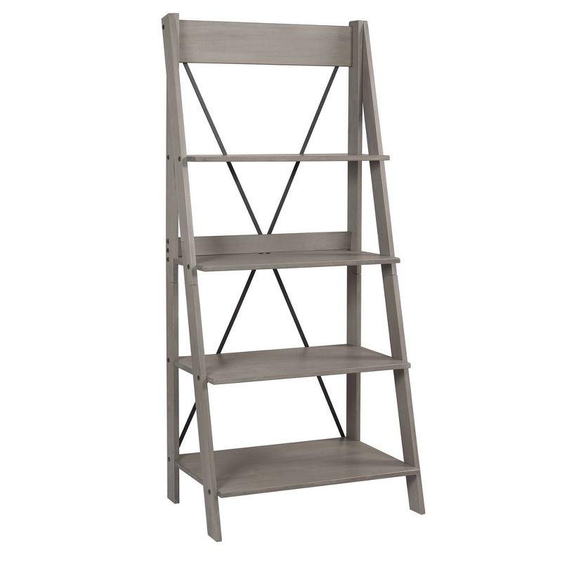 68.25" Boho 4 Tier Solid Wood Ladder Bookshelf Plant Stand - Saracina Home, 1 of 21