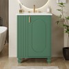 XINGHANZHENXUAN Bathroom Vanity with Sink, Solid Wood Cabinet with Soft-Close Doors, Side Storage & Ceramic Sink (Faucet Not Included) - 2 of 4