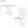 Retro Style Dining Sets Round, Dining Table Set For 4, Extendable Dining Table Set, Dining Set Solid Wood With 4 Upholstered Chairs-Cuddlewood - 4 of 4