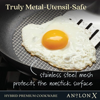 Anolon X Hybrid Nonstick Stainless Steel Frying Pan Set, 2 Piece