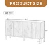 59.8" 4-Door Sideboard,Hidden Handle,Distinctive Solid Ash Veneer Buffet with Storage - Leovsnove - 3 of 4
