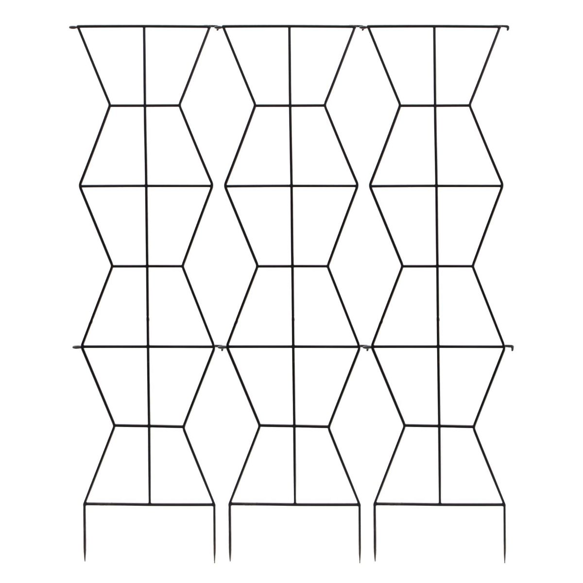 ACHLA Designs 84" Black Powder Coated Zigzag Wrought Iron Trellis