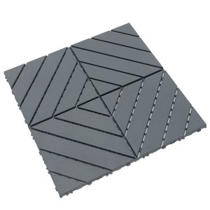 DSVIMOY 12" Patio Deck Tiles, 44pcs DIY Module Interlocking Decking Tiles, Floor Tile for Porch Poolside, Balcony, Grey, 12"*12"*0.8" - 1 of 4