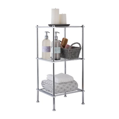 Adjustable Gray Wire 3-Tier Over-the-Toilet Storage Shelf