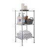 3 Tier Metro Collection Shelf Gray - Organize It All: Chrome Steel Bathroom Towel Storage Cabinet with 3 Shelves - image 2 of 4