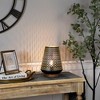 Northlight Laser-Cut Diamond Pattern Iron Table Lamp with Wood Base  - 11" - Black and Gold - 2 of 4