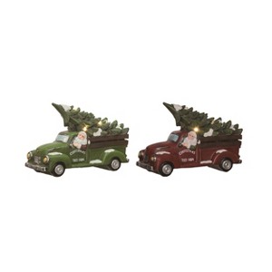 Transpac Light Up Resin Cmas Roadtrip Figurine Set of 2 Christmas Home Decorations - 1 of 1