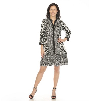 White Mark Women's Leopard Print Shift Dress