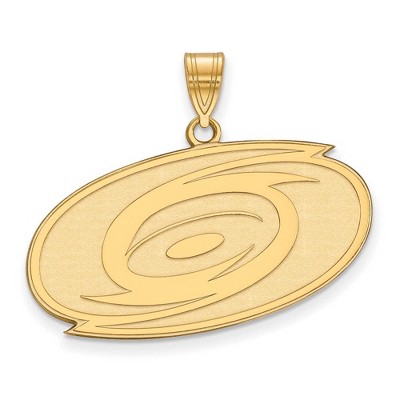 Black Bow Jewelry 10k Yellow Gold Carolina Hurricanes NHL Large Pendant