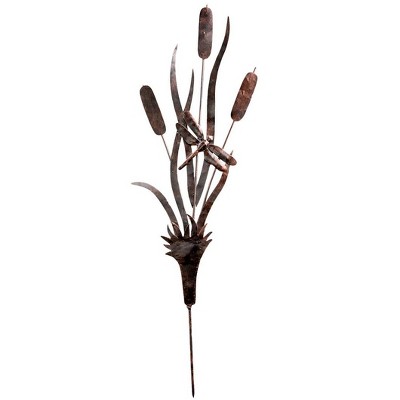Wind & Weather Metal Cattail Silhouette Garden Stake - Bronze