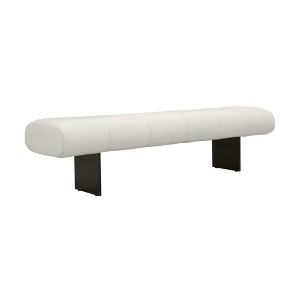 TOV Furniture Karol Performance Vegan Leather Bench in Cream - 1 of 4