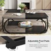 Lirago 39" 2 Tier Shelves Modern Square Coffee Table Farmhouse Metal Frame Living Room Cocktail Table Gray - 4 of 4
