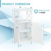 Costway Bathroom Floor Cabinet Side Storage Organizer with Open Shelf & Adjustable Shelf - 3 of 4