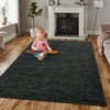 Washable Modern Solid Rug Non Slip Low Pile Rug Soft Contemporary Throw Floor Cover Foldable Indoor Carpet for Living Room Bedroom Playroom Nursery - 3 of 4