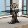 NicBex 63" Modern Rectangle Dining Table,Kitchen Table with Faux Marble Table Top and X-Shape MDF Base for 4 Seaters,Black - 2 of 4