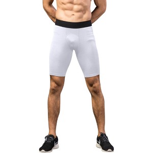 Anna-Kaci Active Men's Padded Compression Cycling Shorts with Wide Waistband and Mid-Thigh Length - 1 of 4