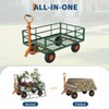 Heavy Duty Steel Garden Cart - 3 In 1 Pullable Garden Wagon, 10 Inch Wheels, Ideal for Gardening Soil, Tools, and Plant Transport - 4 of 4
