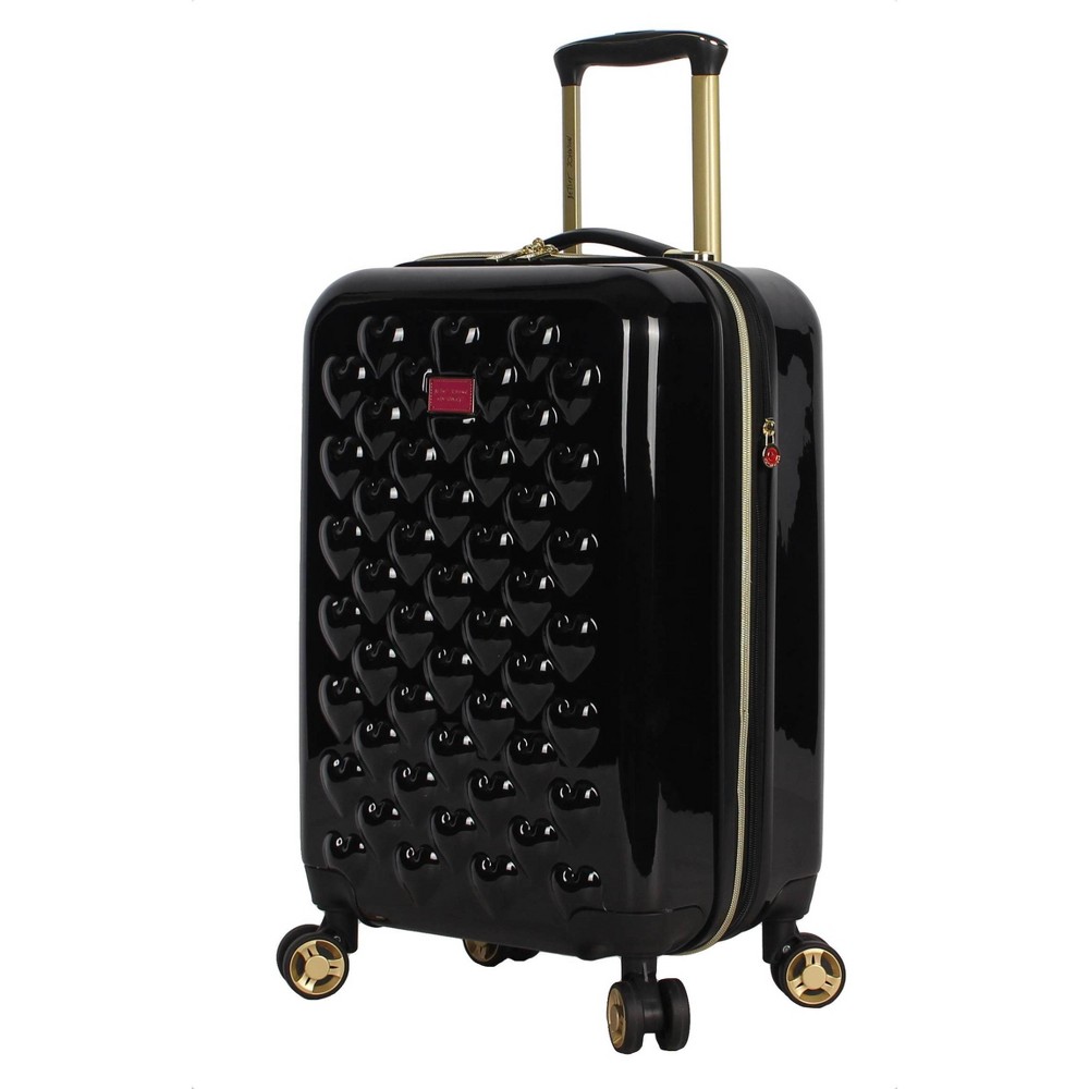 Photos - Luggage Betsey Johnson Expandable Hardside Carry On Spinner Suitcase - Heart to He 