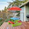 Costway 4 Seat Kids Picnic Table w/Umbrella Garden Yard Folding Children Bench Outdoor - 3 of 4