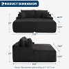 coucheta 79'' Double Oversized Lounge Chair, Boneless Corduroy Sleeper Sofa Bed with 4 Pillows, Reading Loveseat for Living Room, Bedroom - 2 of 4