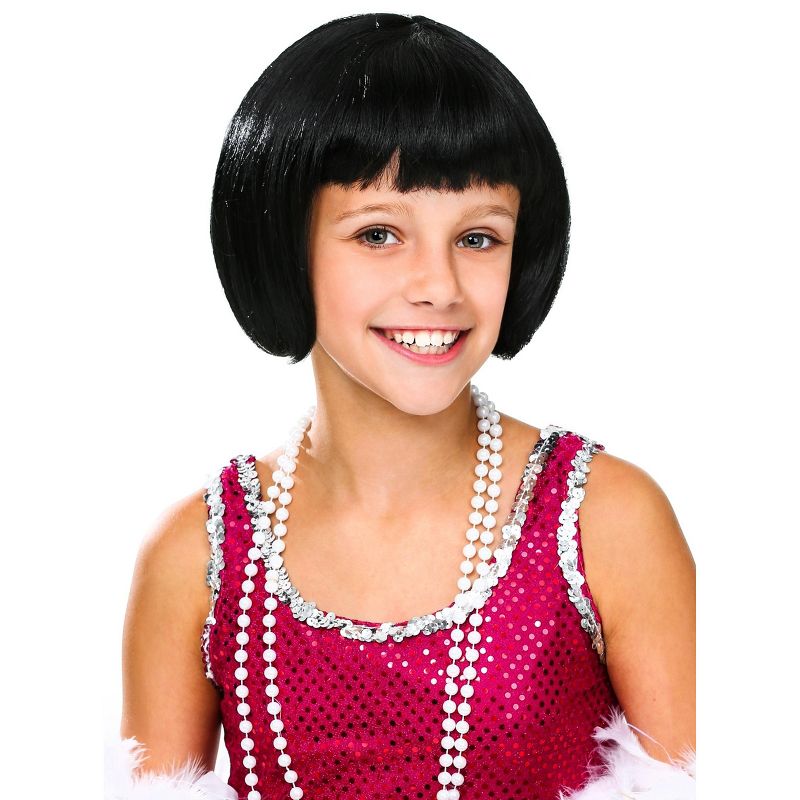 HalloweenCostumes.com  Girl Girl's Flapper Wig, Black, 1 of 3