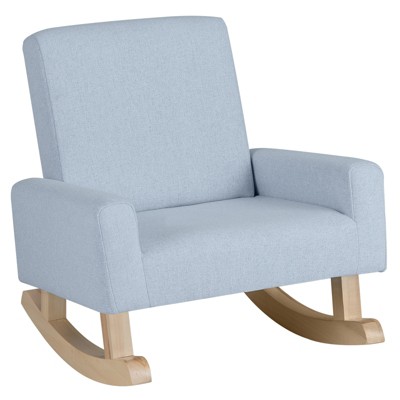 Infans Kids Rocking Chair Children Armchair Linen Upholstered Sofa w/ Solid Wood Legs