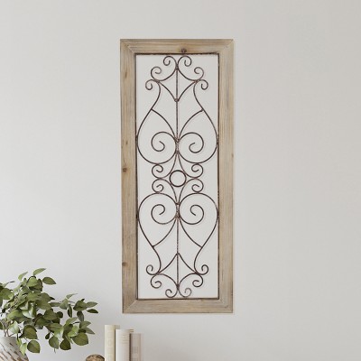 Hastings Home Metal and Wood Wall Hanging Panel