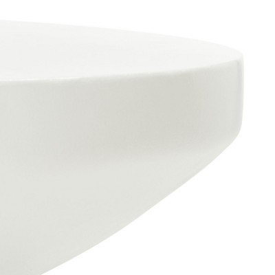 Ivory Concrete Outdoor Accent Stool with Artistic Undulations