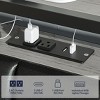 Bestier Bed Frame with Hidden Storage Headboard and Dual LED Light,Black PU Leather Bed with 2 Drawers, 2 Tier Shelves with Charging Station - 3 of 4