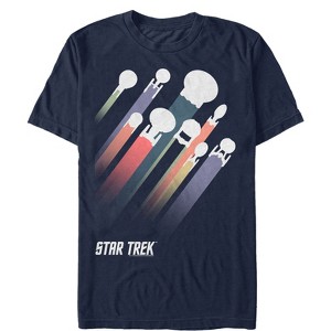 Men's Star Trek Spaceship Rainbow Streak T-Shirt - 1 of 4