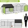 Large Walk-in Metal Chicken Coop, Waterproof & Anti-Uv Cover, Heavy Duty Wire Mesh Run, Outdoor Poultry Pen for Chickens, Ducks, 120 x 40 x 40In - 3 of 4