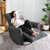 KTMBDW Power Recliner Chair, 270 Swivel Rocker Chair,Small Rocking Recliner Chair for Small Spaces,Upholstered Glider Recliner Chair with Side Pockets - 4 of 4