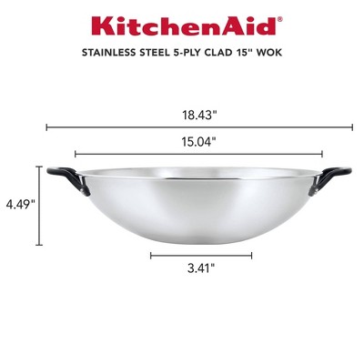 KitchenAid 15-Inch Stainless Steel Induction Wok with Handles