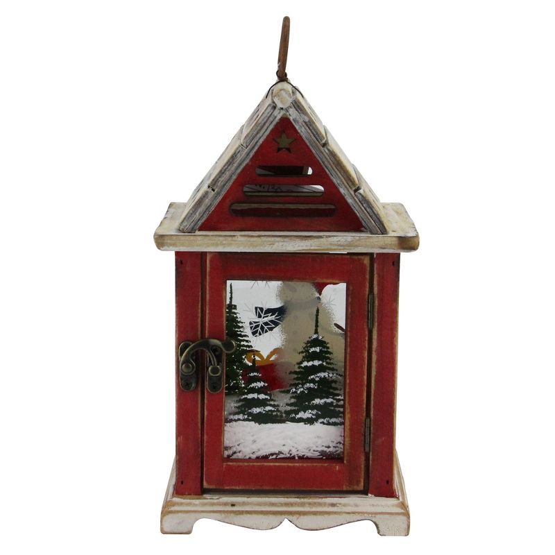 Northlight 11" Red and Brown Snowman Decorative Christmas Pillar Candle Lantern, 2 of 4