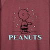 Women's - Peanuts - Charlie Snow Lightweight French Terry Wide Neck Long Sleeve Shirt - 2 of 4