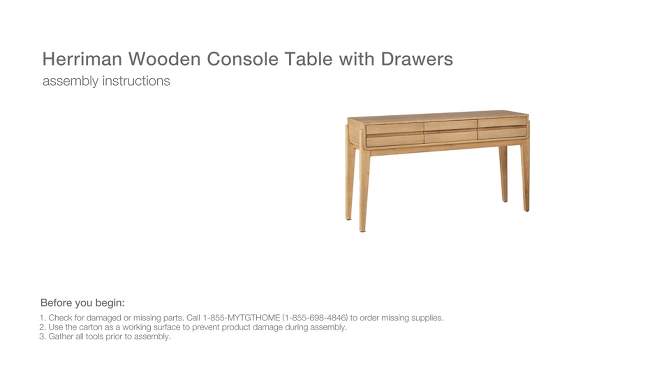 Herriman Wooden Console Table with Drawers - Threshold™ designed with Studio McGee, 2 of 17, play video